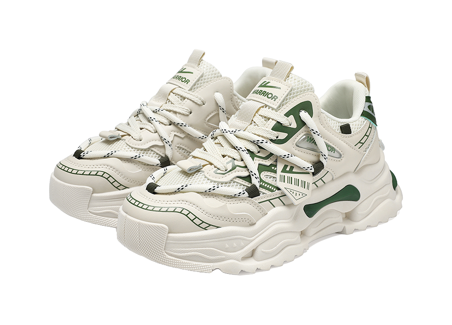 Warrior Abrasion Resistant Breathable Height Increasing Low top Chunky Sneakers Mens  vjsneaker.com