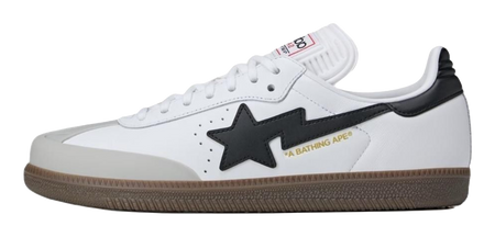 Samba Bape x Samba Adidas Originals White Black Gum  vjsneaker.com