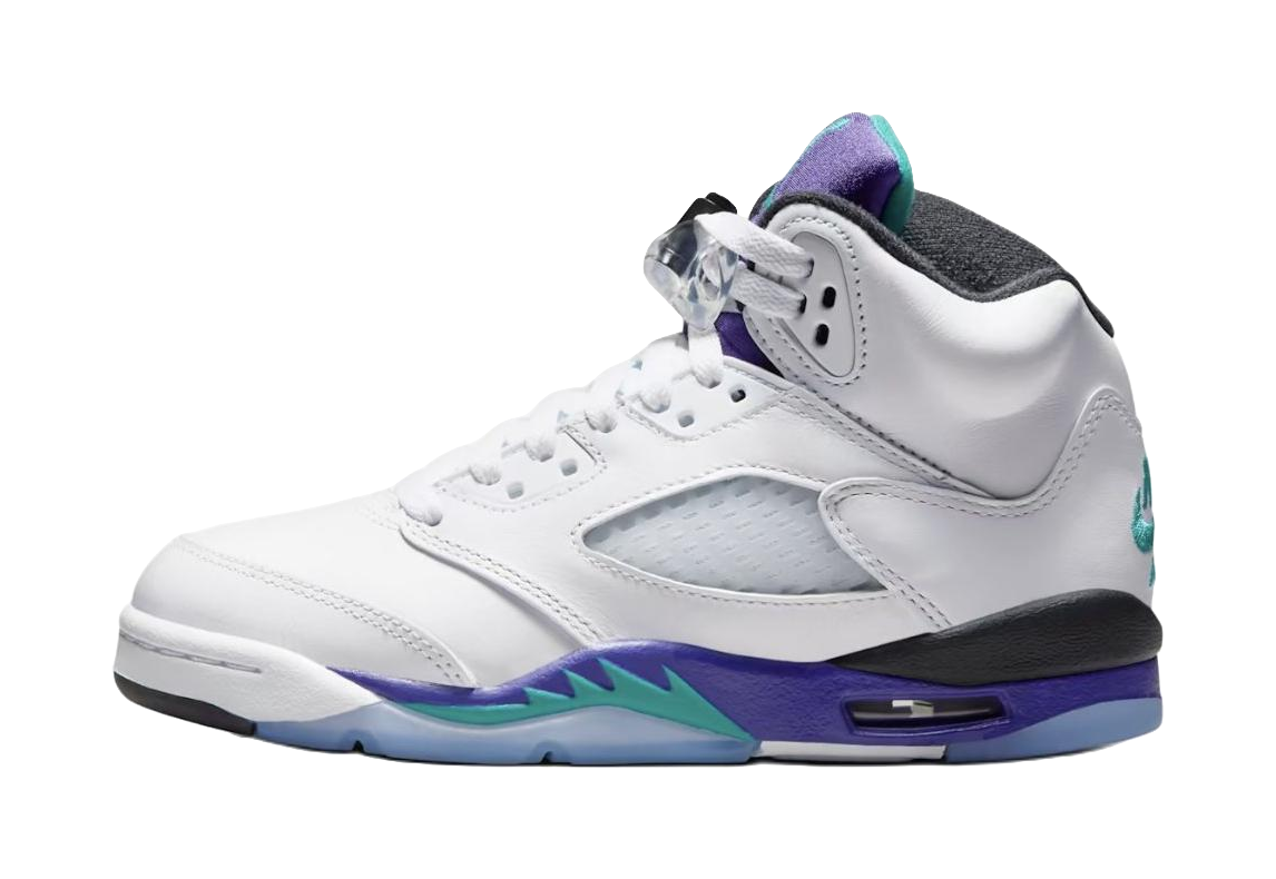 Jordan Air Jordan 5 Slip Resistant Abrasion Resistant Low top Childrens Basketball Shoes White Unisex  VJSNEAKER