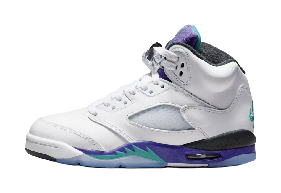 Jordan Air Jordan 5 Slip Resistant Abrasion Resistant Low top Childrens Basketball Shoes White Unisex  VJSNEAKER