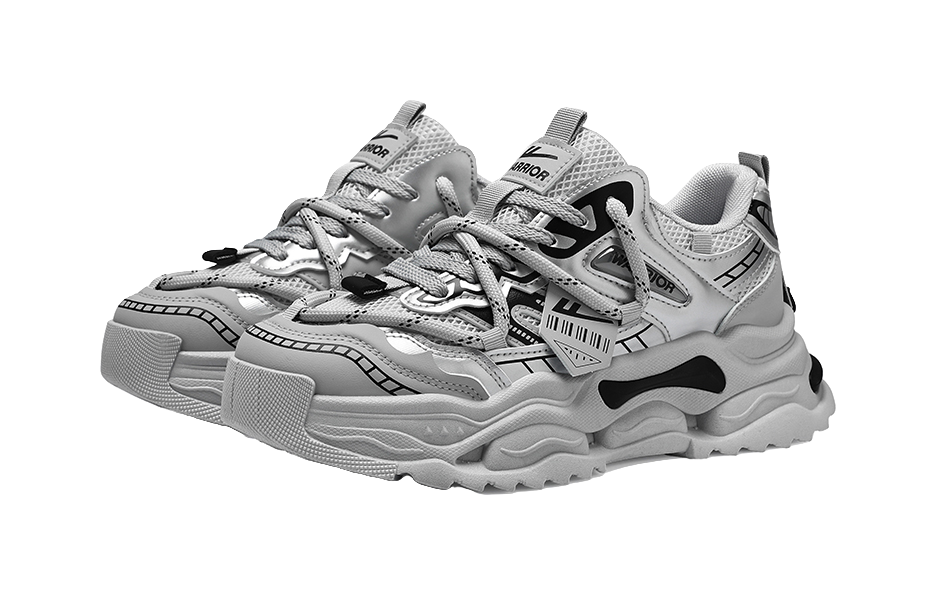 Warrior Abrasion Resistant Breathable Height Increasing Low top Chunky Sneakers Mens  vjsneaker.com