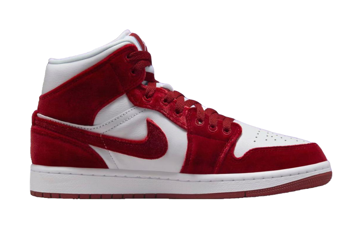 Jordan 1 Mid Se Red Velvet Womens  vjsneaker.com
