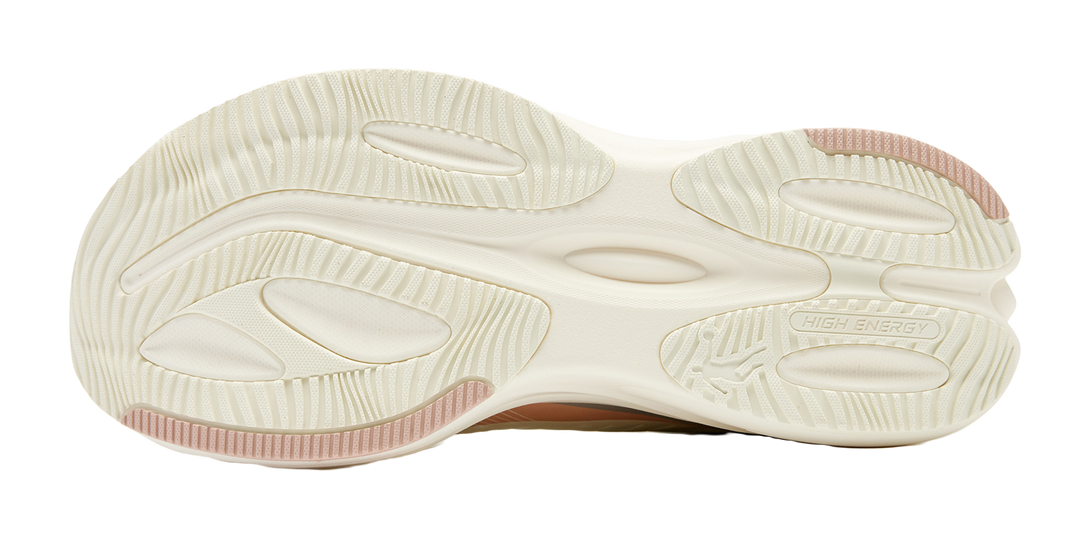 QIAODAN Shock Absorbers Slip Resistant Abrasion Resistant Low top Casual Running Shoes Women's Ivory White Brown Pink 