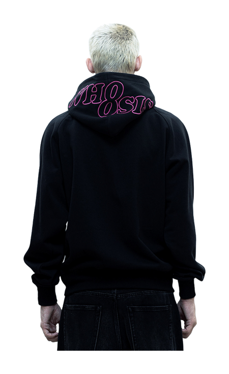 WHOOSIS letter embroidered LOGO hooded cover, classic and versatile, loose fit, campus multi-color, autumn and winter long sleeves with fleece hoodie, unisex  vjsneaker.com