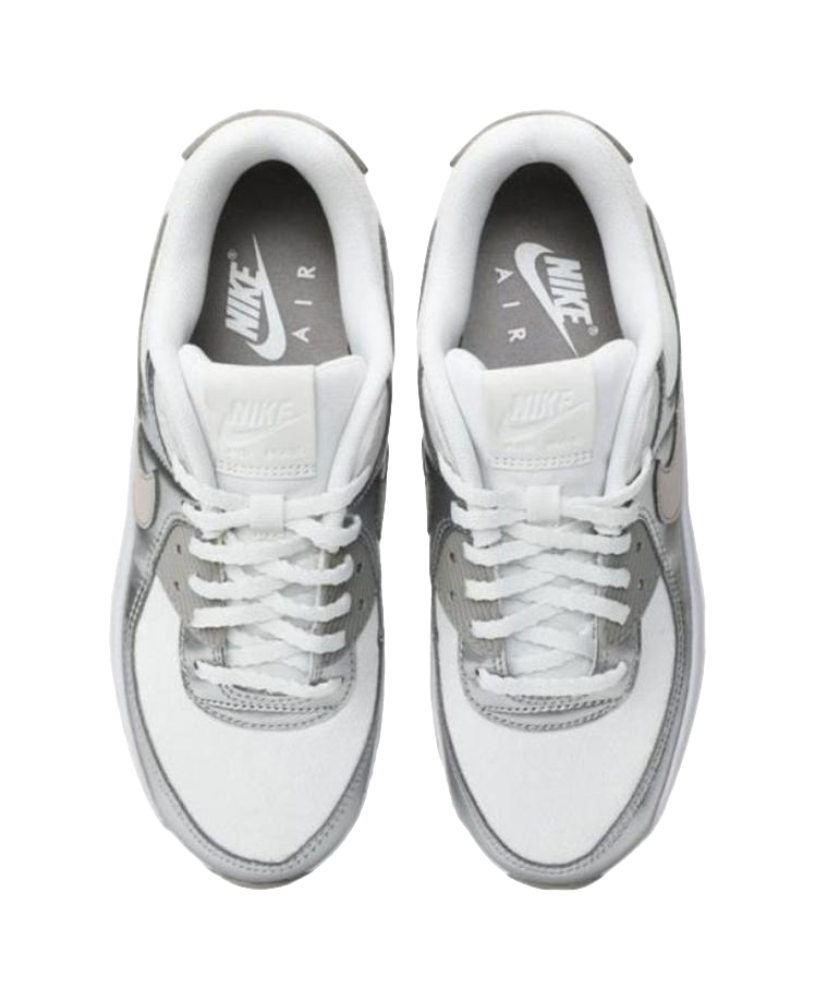 Nike Air Max 90 LV8 Summit White Vast Grey Metallic Platinum College Grey Womens  vjsneaker.com