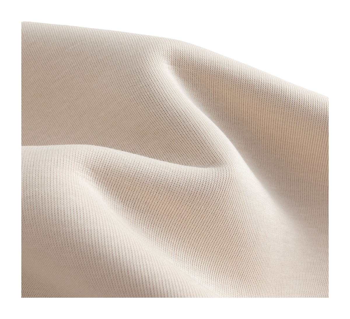Mud-gray sweatshirt fabric close-up with fine knit texture