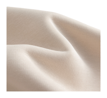 Mud-gray sweatshirt fabric close-up with fine knit texture