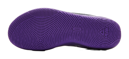 Lavender basketball shoe outsole with textured tread pattern