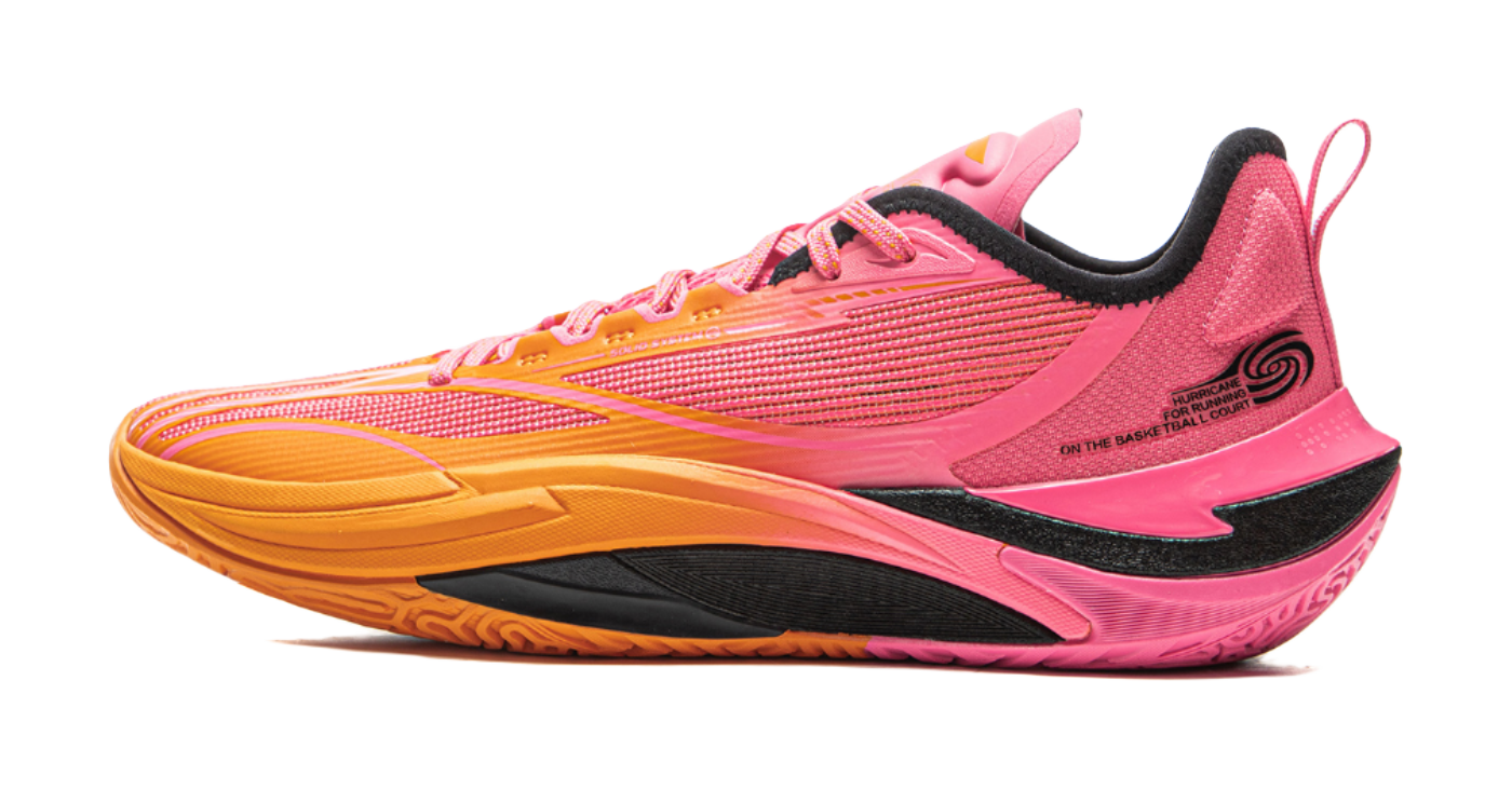 LiNing Cushioning, Slip Resistant, Abrasion Resistant, Rebound Grip Low Top Basketball Shoes Mens Pink Orange  VJSNEAKER