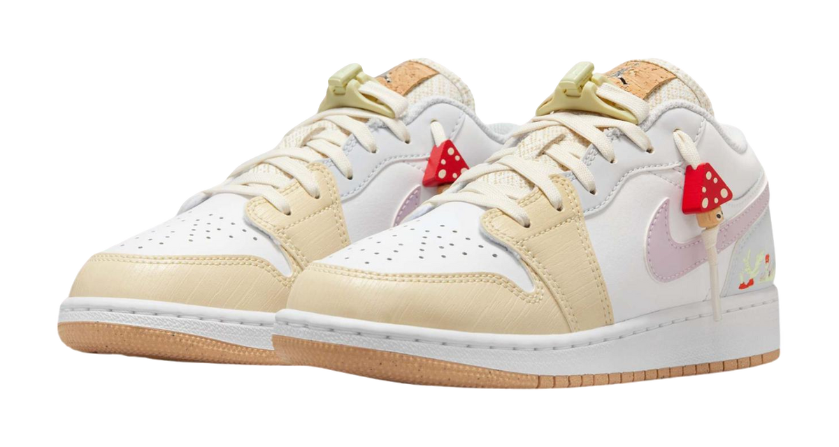 Jordan Air Jordan 1 Slip Resistant Shock Absorbers Low Top Kids Skateboarding Shoes White  VJSNEAKER