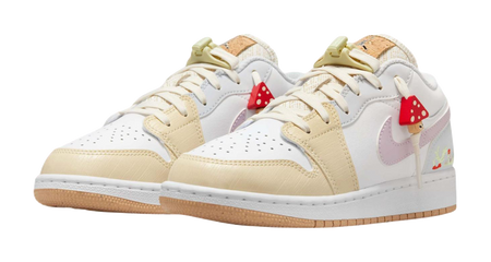 Jordan Air Jordan 1 Slip Resistant Shock Absorbers Low Top Kids Skateboarding Shoes White  VJSNEAKER