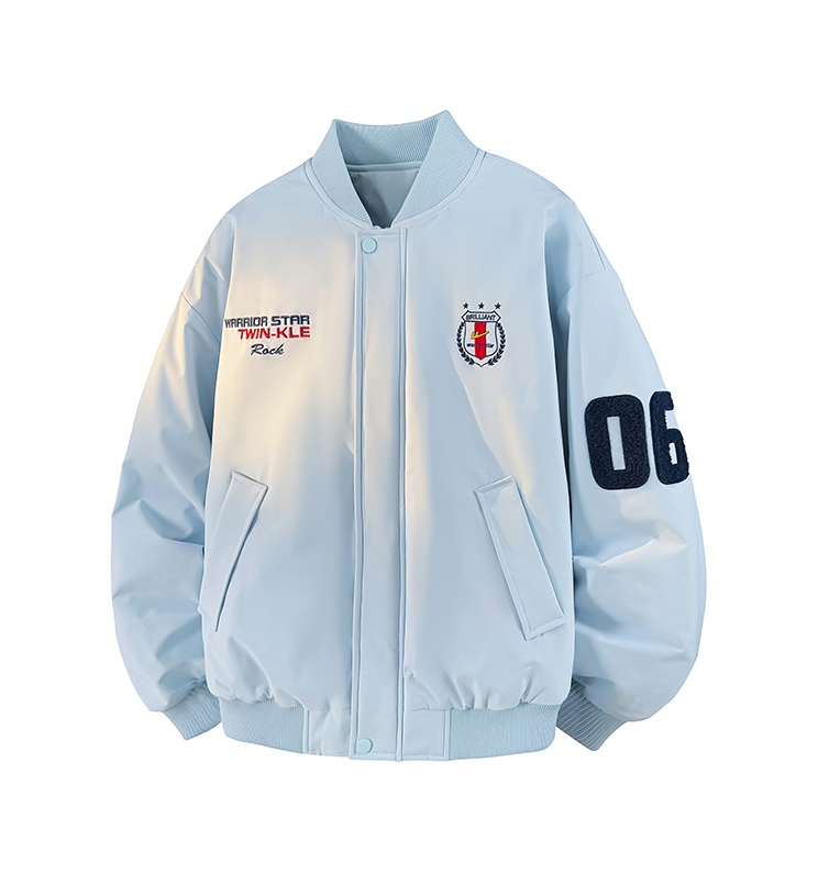 Warrior Revival Tide Cloud Sail Series Autumn and Winter Versatile Digital Loose Casual Plus Cotton Thick Long Sleeve Cotton Jacket Cotton Coat Baseball Jacket Unisex  VJSNEAKER