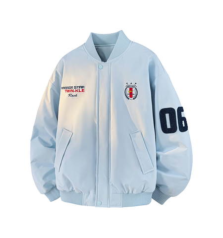 Warrior Revival Tide Cloud Sail Series Autumn and Winter Versatile Digital Loose Casual Plus Cotton Thick Long Sleeve Cotton Jacket Cotton Coat Baseball Jacket Unisex  VJSNEAKER