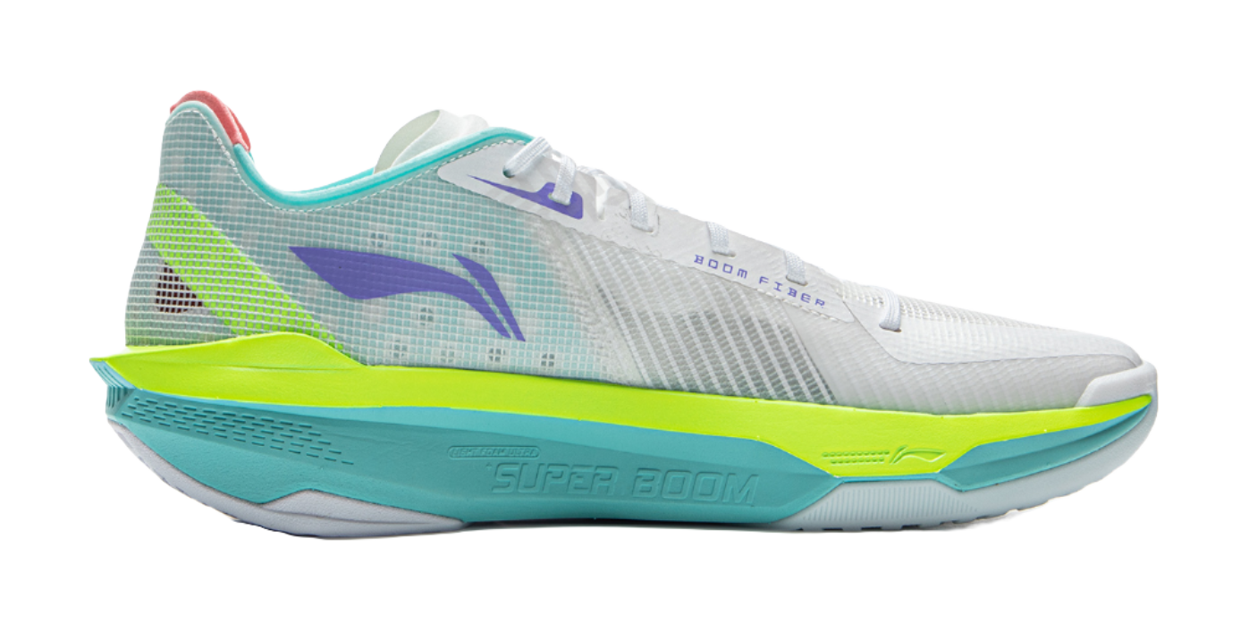 LiNing Ultra Light Cushioned Slip-Resistant Lightweight Low-Top Basketball Shoes Mens White Green  VJSNEAKER