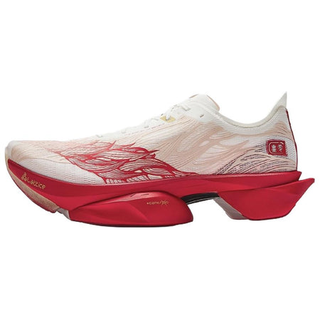 Anta C10 PRO 2.0 women's marathon racing shoe, white with red horse graphic and thick red sole