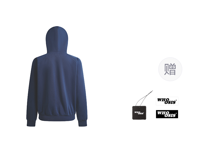 WHOOSIS letter embroidered LOGO hooded cover, classic and versatile, loose fit, campus multi-color, autumn and winter long sleeves with fleece hoodie, unisex  vjsneaker.com