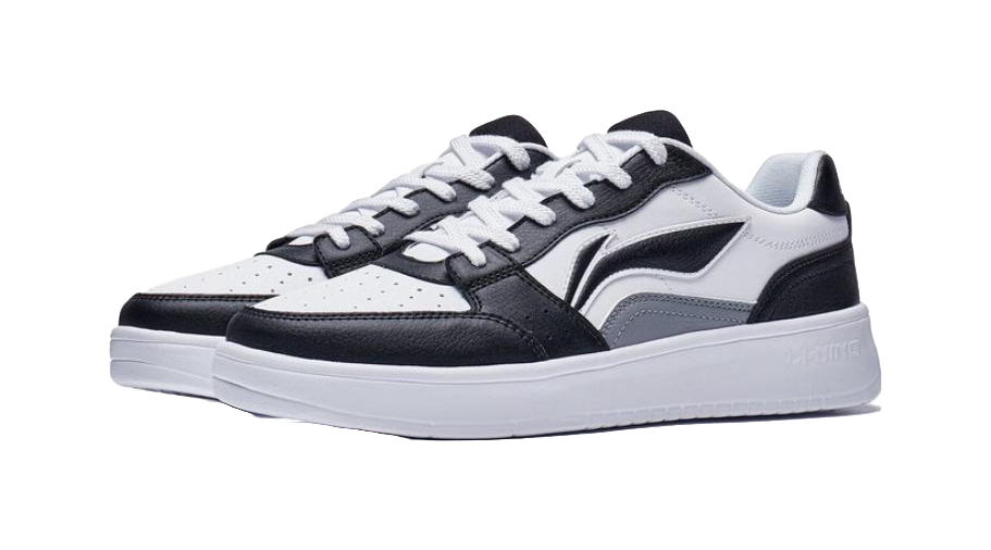 LiNing Acer Truncatum Slip-Resistant Cushioning Wear-Resistant Low-Top Skateboard Shoes Men's White Black 