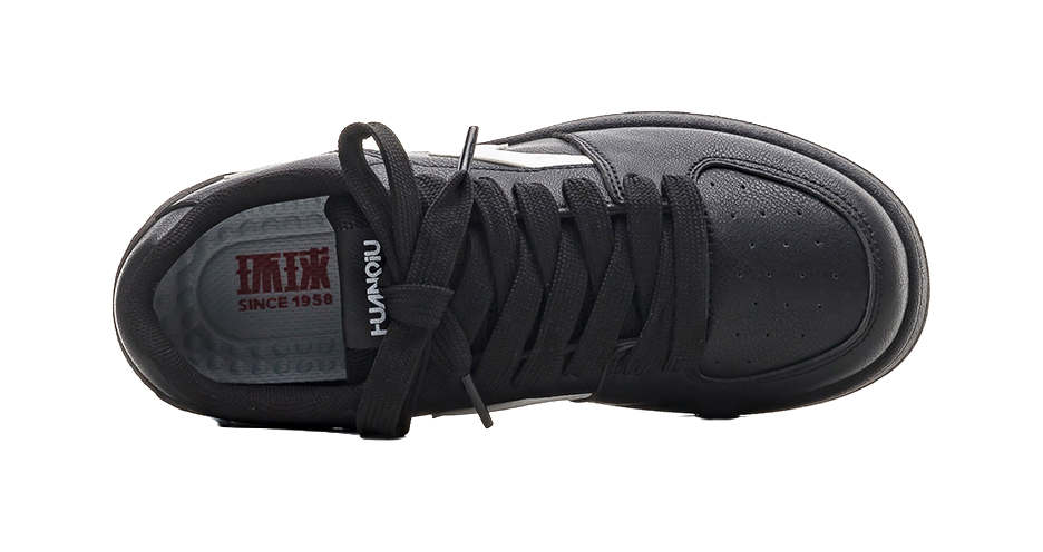 HUANQIU Slip Resistant, Abrasion Resistant, Lightweight Low top Skateboard Shoes Women's Black White 