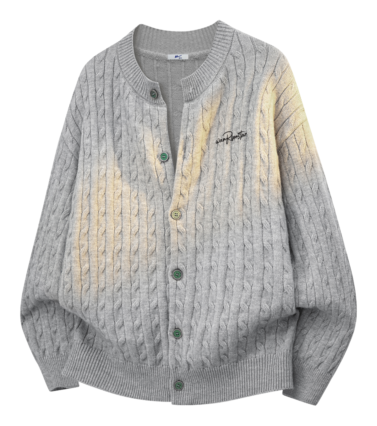 Warrior Power Simple Retro Cleanfit American Zipper Cardigan Basic Edition Warm, Soft, Comfortable Skin friendly Non stick Embroidered Sweater Knitted Sweater Unisex  vjsneaker.com