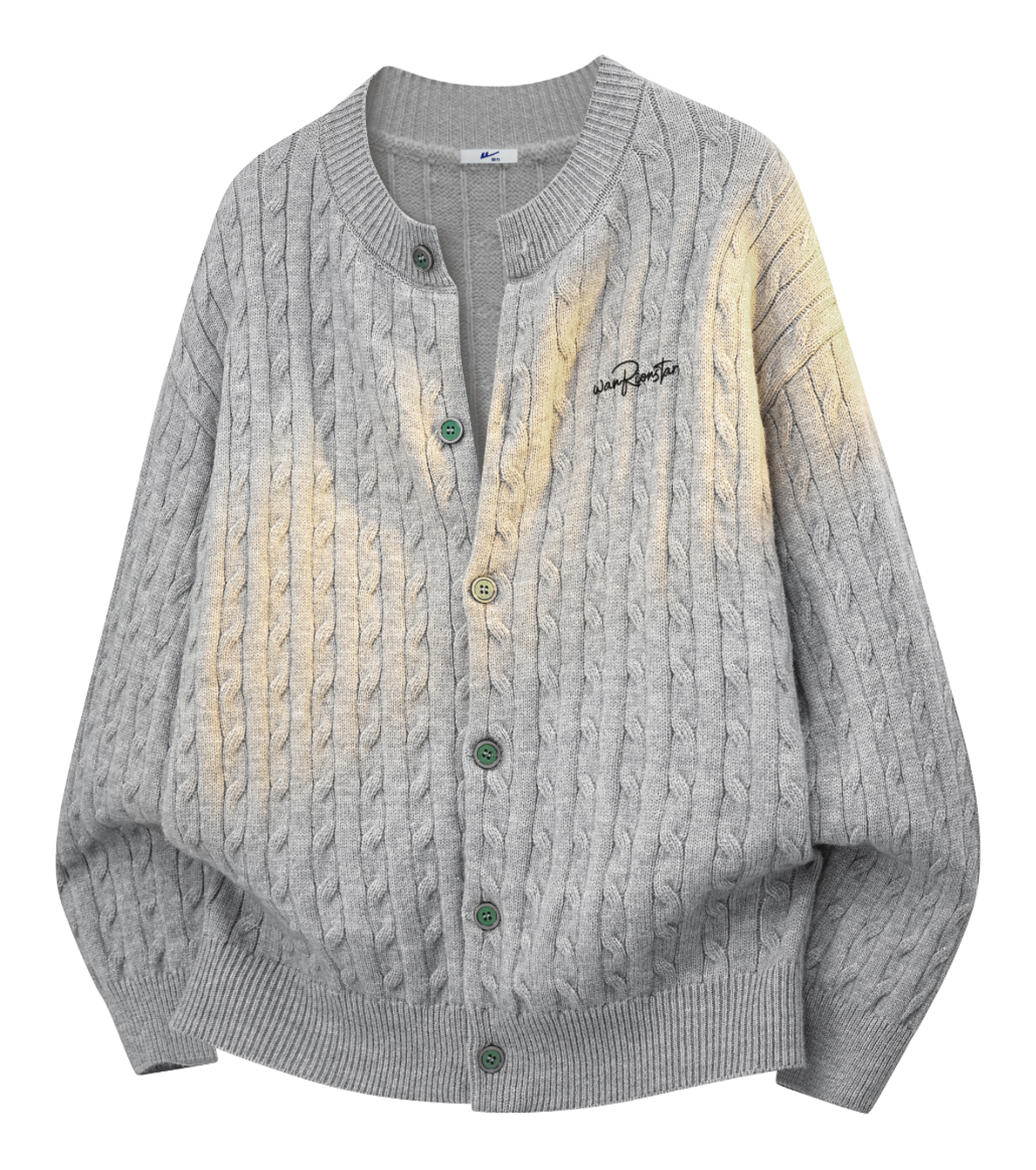 Warrior Power Simple Retro Cleanfit American Zipper Cardigan Basic Edition Warm, Soft, Comfortable Skin friendly Non stick Embroidered Sweater Knitted Sweater Unisex  vjsneaker.com