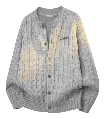 Warrior Power Simple Retro Cleanfit American Zipper Cardigan Basic Edition Warm, Soft, Comfortable Skin friendly Non stick Embroidered Sweater Knitted Sweater Unisex  vjsneaker.com