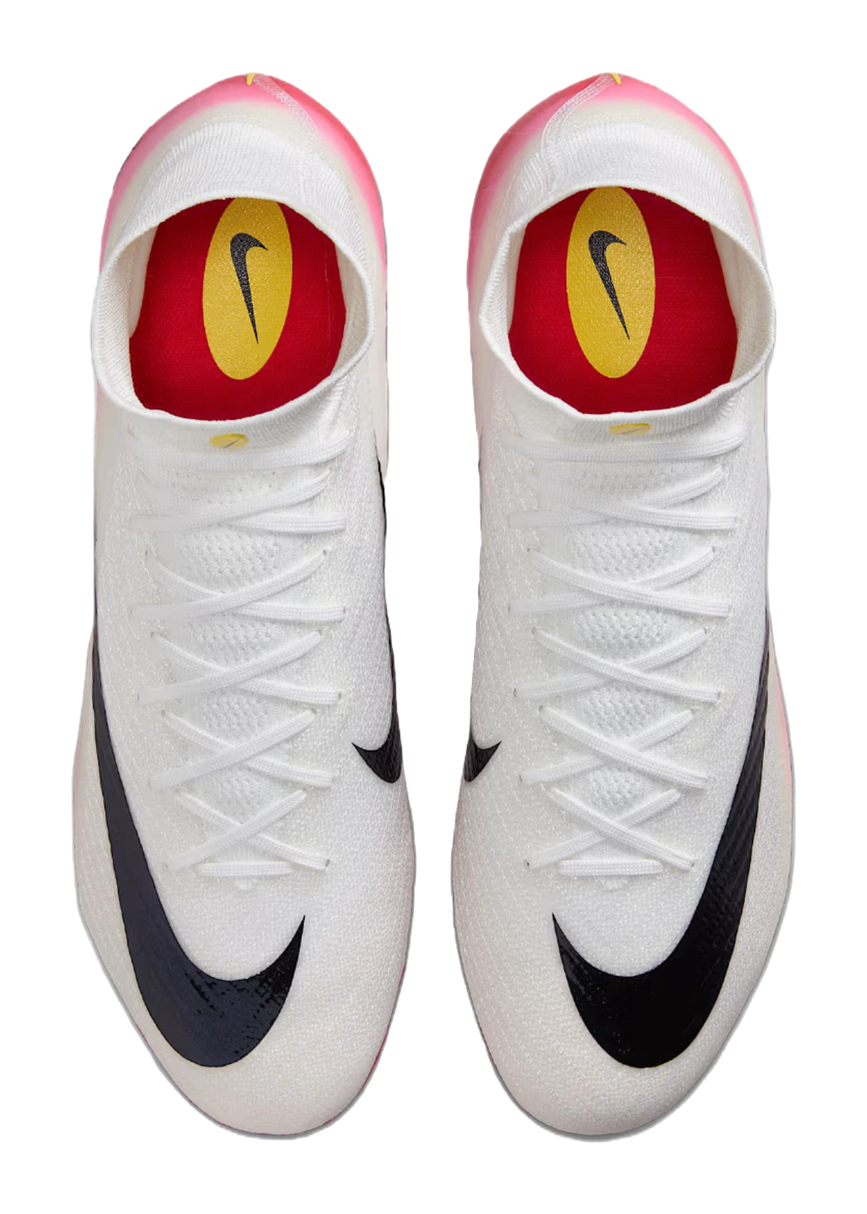 Nike Mercurial Superfly 10 FG Firm Ground Leather Soccer Shoes Unisex White Red  vjsneaker.com