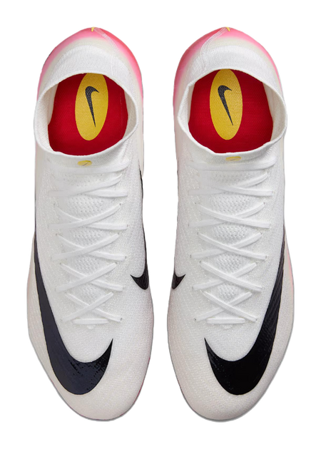 Nike Mercurial Superfly 10 FG Firm Ground Leather Soccer Shoes Unisex White Red  vjsneaker.com