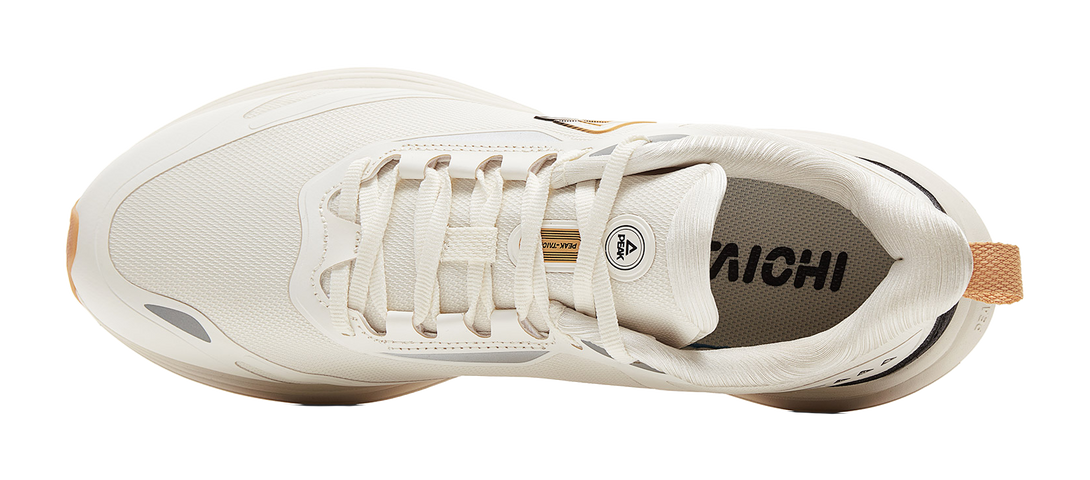 PEAK Cushioning, Slip Resistant, Abrasion Resistant, Rebound Low top Running Shoes Men's Canvas White Black 