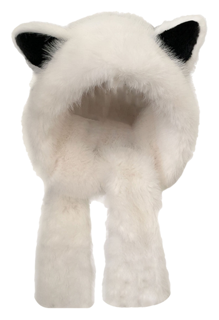 【 Warm Fox 】 IOTS Cute and Cute Fox Ear Two piece Set, Thickened and Warm, Essential for Cooling in Autumn and Winter, Polyester Fiber Woolen Hat for Women  vjsneaker.com