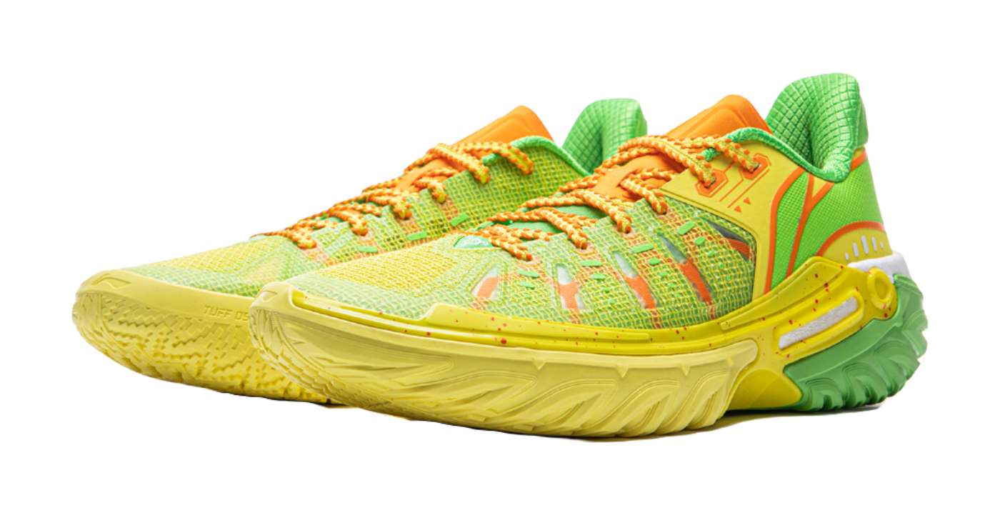 LiNing Jie Ao 2 Cushioning Anti Slip And Wear Resistant Rebound Low Top Outdoor Basketball Shoes Mens Yellow Green  VJSNEAKER