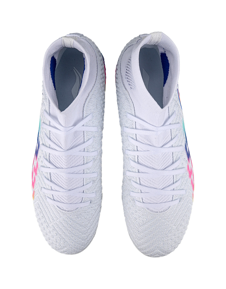 Li-Ning Lightning 2 Pro "Blue Multi White" YSTU021-2 - Hi-Top TF Soccer Cleat Unisex Blue Multi White