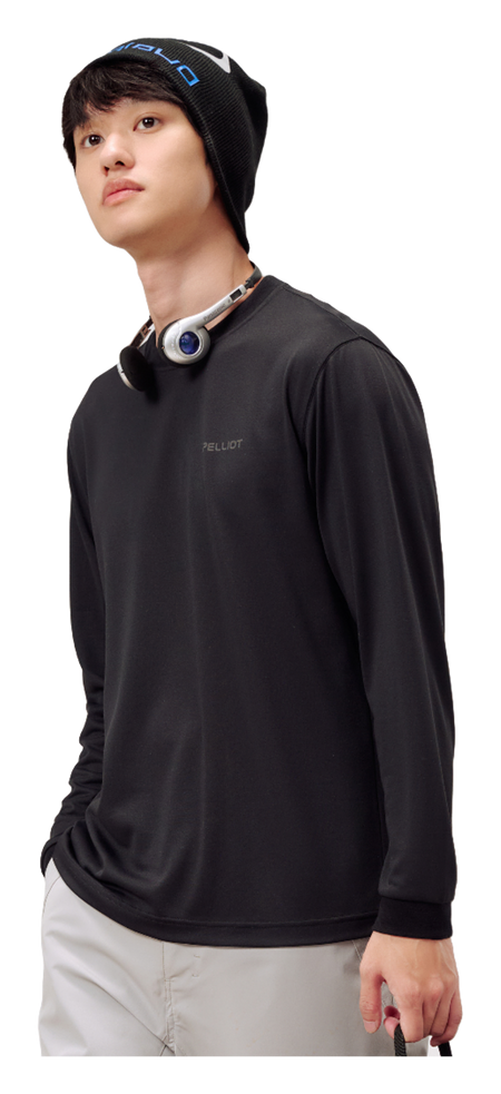 Boxi and PELLIOT outdoor quick drying Polartec power dry, sweat absorbing, breathable, quick drying, casual sports base, comfortable and versatile interior, autumn top, hoodie, round neck, couple's T-shirt, unisex  vjsneaker.com