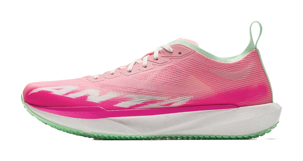 Anta Cushioning And Breathable Low top Carbon Plate Casual Running Shoes Men's Fluorescent Cold Peach Pink, Ivory White 