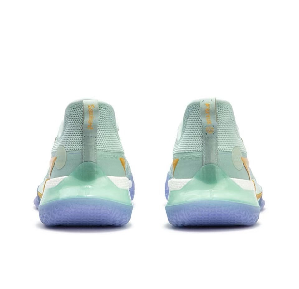 Back view of Shoes Men Low-Top Bleached Light Green/Iris