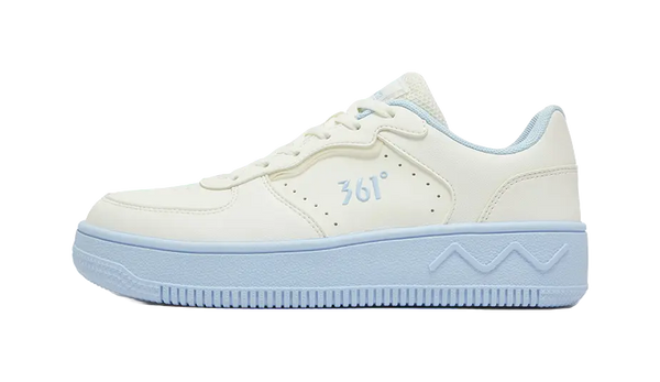 361° Air Force One Anti Slip Wear Resistant Low Top Skateboard Shoes Women's Feather White Glacier Blue 