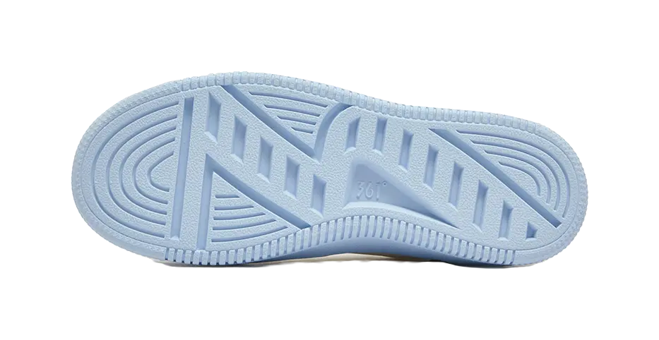 361° Air Force One Anti Slip Wear Resistant Low Top Skateboard Shoes Women's Feather White Glacier Blue 