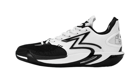 361° BIG3 6.0 Pro Cushioning Slip Resistant Support Mid top Basketball Shoes Unisex Black White  vjsneaker.com