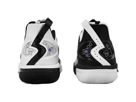 361° BIG3 6.0 Pro Cushioning Slip Resistant Support Mid top Basketball Shoes Unisex Black White  vjsneaker.com