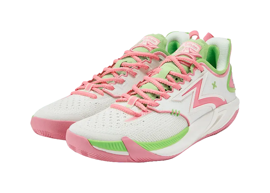 361° BIG3 6.0 Pro Shock Absorbers Slip Resistant Breathable Low top Basketball Shoes Mens Neon Light Coral  vjsneaker.com
