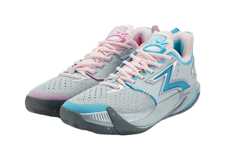361° BIG3 6.0 Pro Shock Absorbers Slip Resistant Breathable Low top Basketball Shoes Mens Pink Blue Mismatched  vjsneaker.com