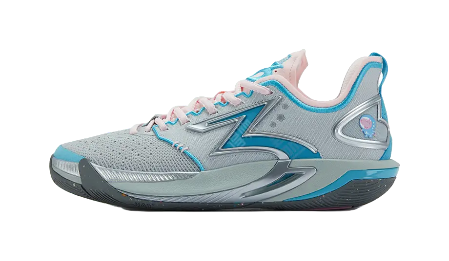 361° BIG3 6.0 Pro Shock Absorbers Slip Resistant Breathable Low top Basketball Shoes Mens Pink Blue Mismatched  vjsneaker.com