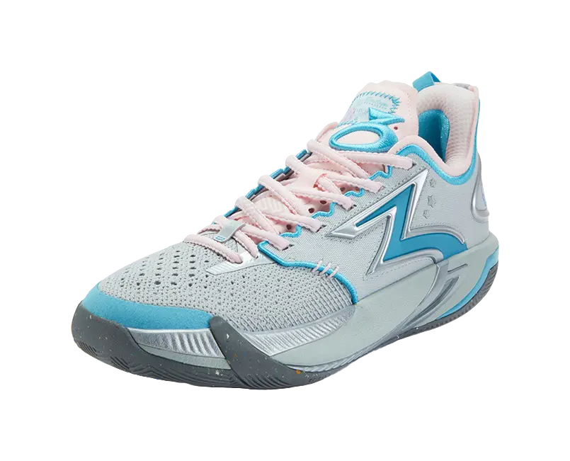 361° BIG3 6.0 Pro Shock Absorbers Slip Resistant Breathable Low top Basketball Shoes Mens Pink Blue Mismatched  vjsneaker.com