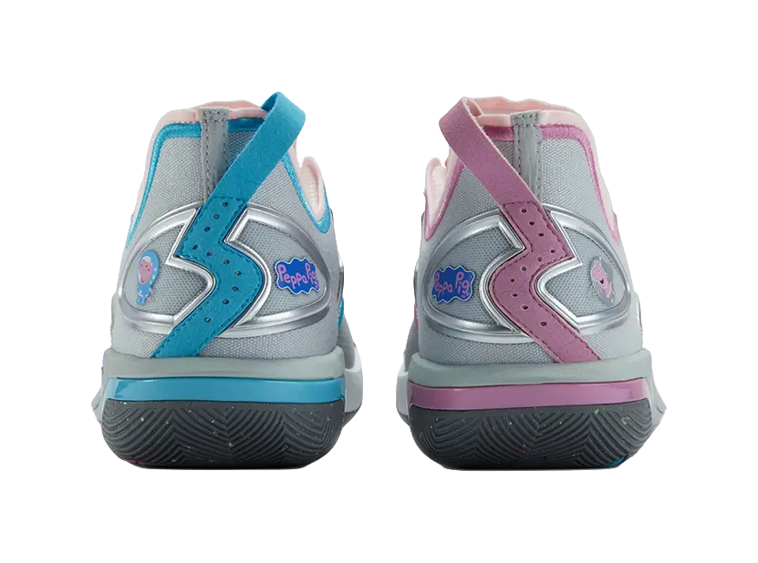361° BIG3 6.0 Pro Shock Absorbers Slip Resistant Breathable Low top Basketball Shoes Mens Pink Blue Mismatched  vjsneaker.com