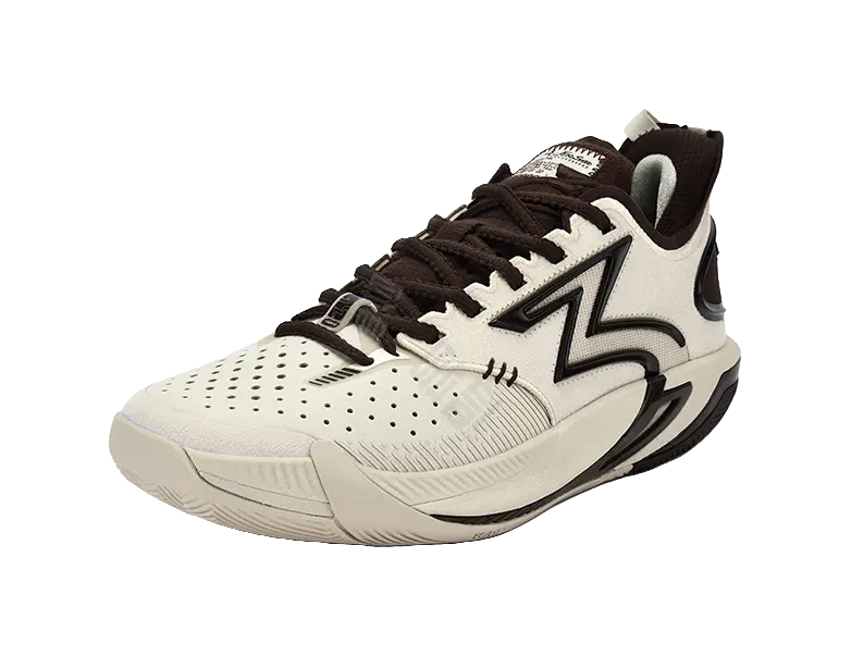 361° BIG3 6.0 Pro Shock Absorbers Slip Resistant Breathable Mid top Basketball Shoes Unisex Oat Milk  vjsneaker.com