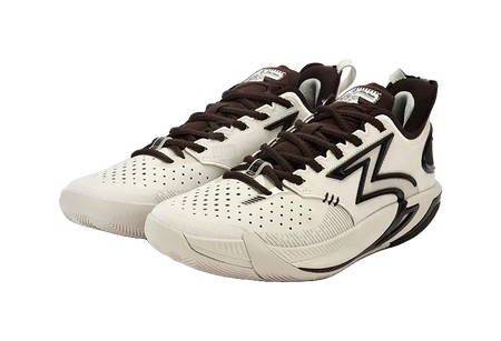 361° BIG3 6.0 Pro Shock Absorbers Slip Resistant Breathable Mid top Basketball Shoes Unisex Oat Milk  vjsneaker.com