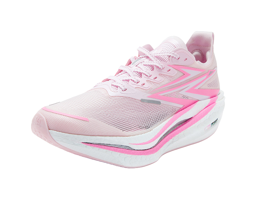 361° Cushioning Abrasion Resistant Breathable Rebound Low top Carbon Plate Racing Running Shoes Unisex White Neon Pink 