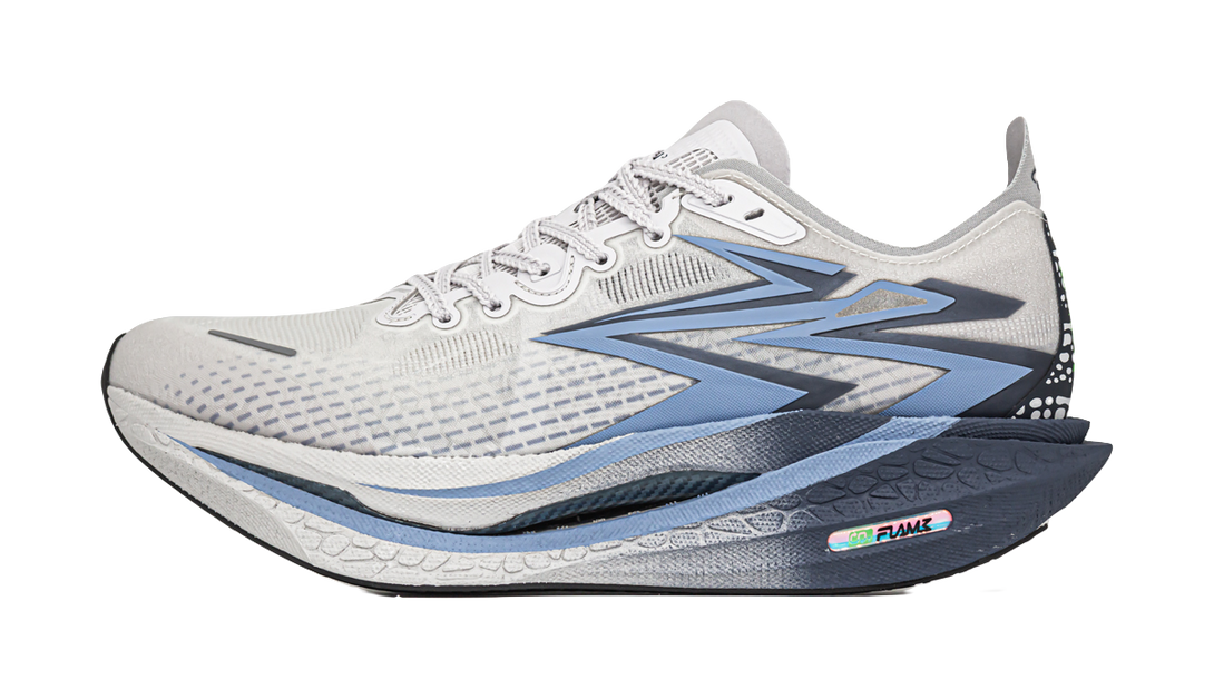 361° Flame 4 Cushioning Abrasion Resistant Lightweight Low Top Marathon Running Shoes Unisex White Blue 