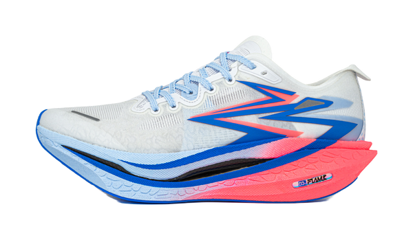 361° Flame 4 Cushioning Coverage Lightweight Low Top Carbon Plate Marathon Racing Running Shoes Unisex White Blue Pink 