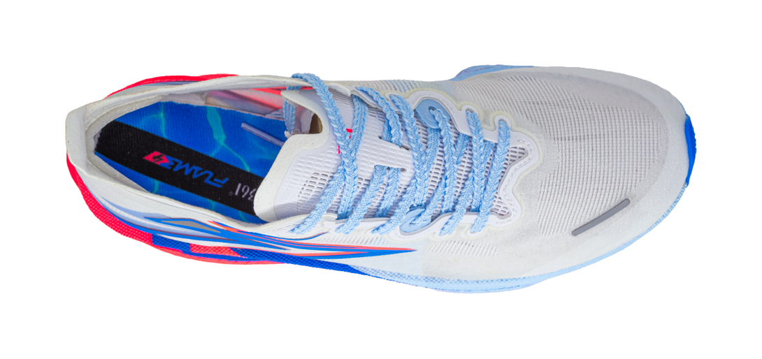 361° Flame 4 Cushioning Coverage Lightweight Low Top Carbon Plate Marathon Racing Running Shoes Unisex White Blue Pink 