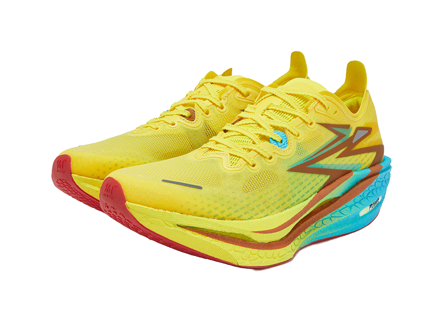 361° Flame 4 Cushioning, Abrasion Resistant, And Waterproof Low top Casual Running Shoes Unisex Acid Yellow 